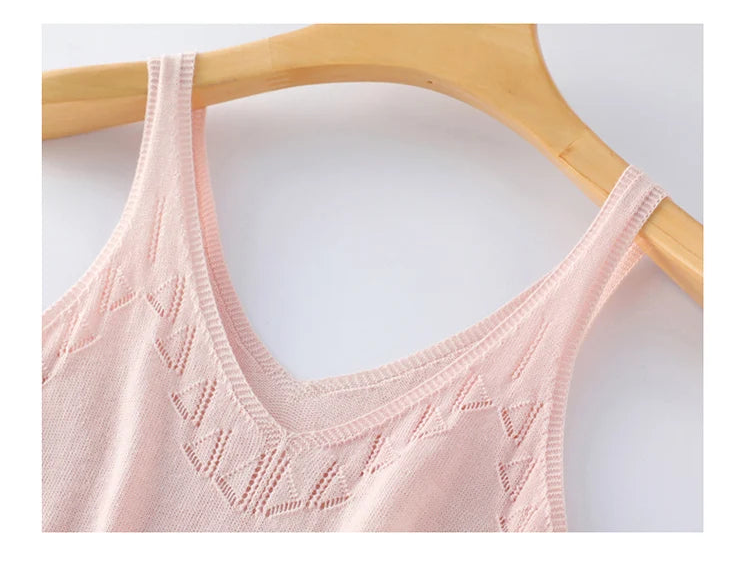 Loose-Fit Knitted Cotton Vest