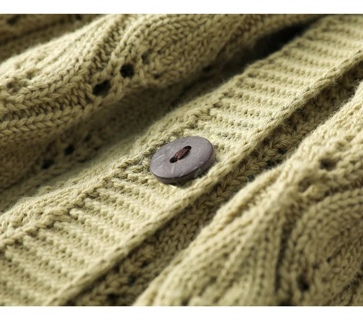 Cotton Openwork V-Neck Cardigan